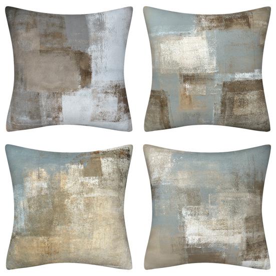 

Beige Gray Abstract Oil Painting Pillow Cover Home Decoration Pillow Sofa Waist Cushion Cover