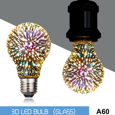 Creative 3D Fireworks Bulb Christmas Atmosphere Decoration Colorful Bulb Light Glass Bulb