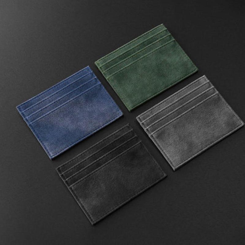 Suede Slim Card Holder With Multiple Card Slots Credit Bank Card Small Man Purses Perfect For Daily Commute Business Travel