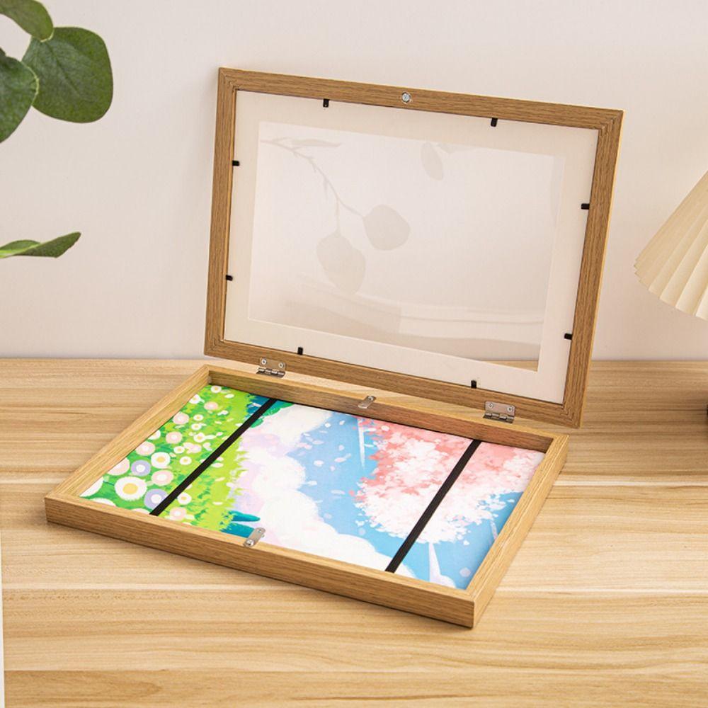 Front Opening Magnetic Flip Photo Frame Elastic Straps A4 Photo Frame Wall Decoration