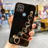 Luxury Fashion Plating Love Heart Bracelet Chain Case For Xiaomi Redmi 10C 9C NFC 10A Band Cover On Xiomi Redmi 9A T 9AT Redmi9c
