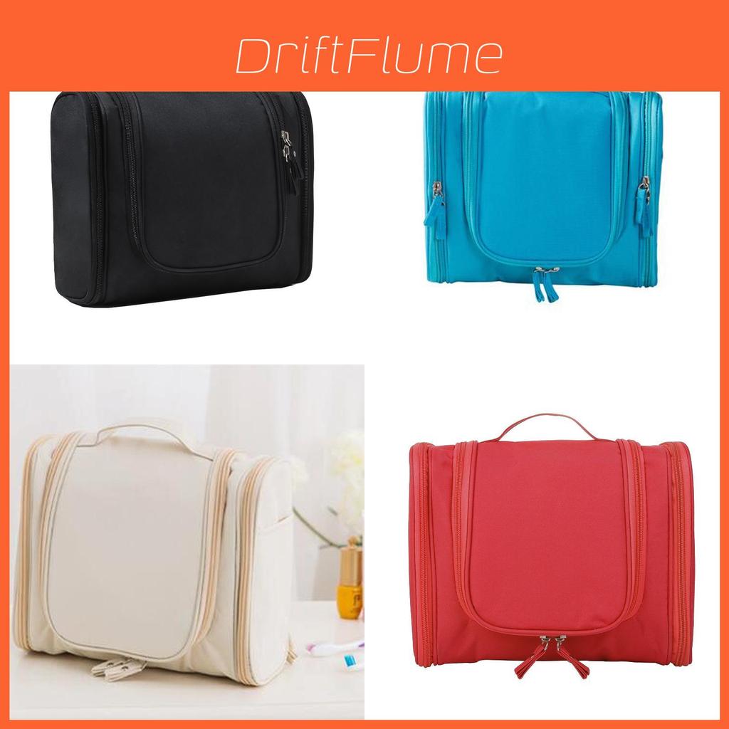 Travel Toiletry Bag With Hanging Hook And Dual Zippers For Bathroom Organization