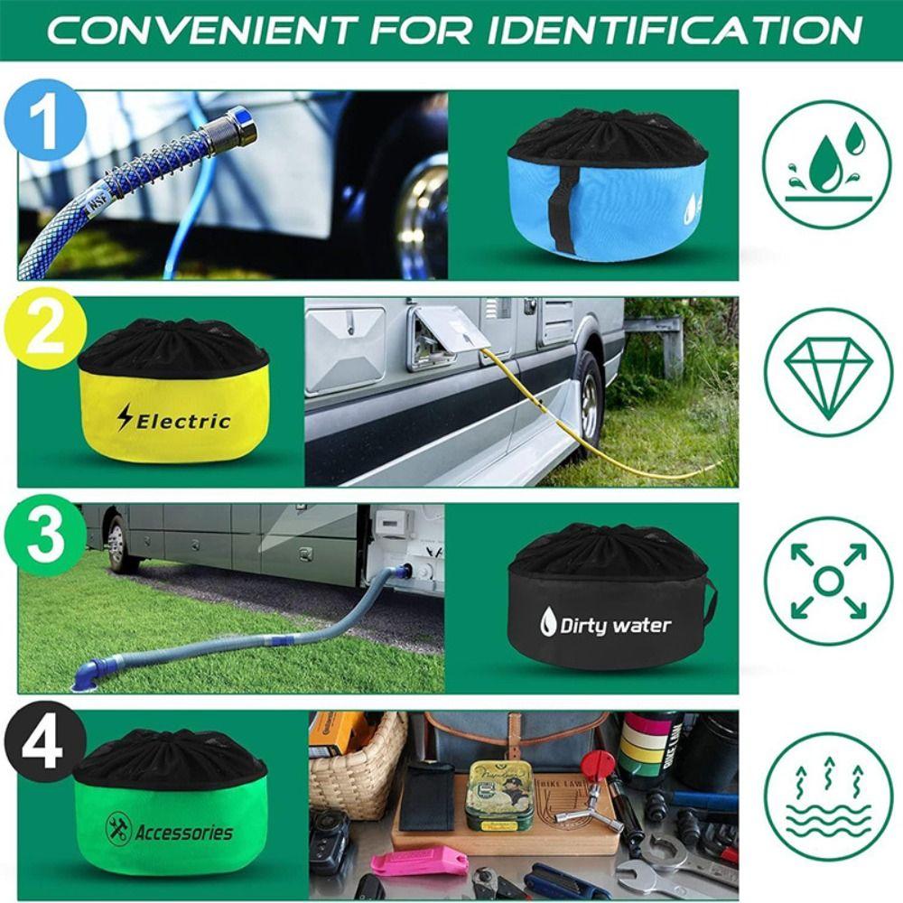 Breathable Mesh RV Hose Storage Bag Drawstring Closure Foldable Motorhome Storage Bag Waterproof Sturdy RV Utility Bag Traveling