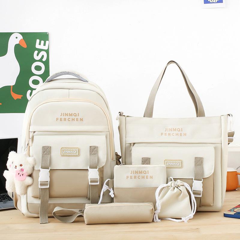 School Bag Primary School Students Children's School Backpack Junior High School Students Middle School Students Five Piece Backpack