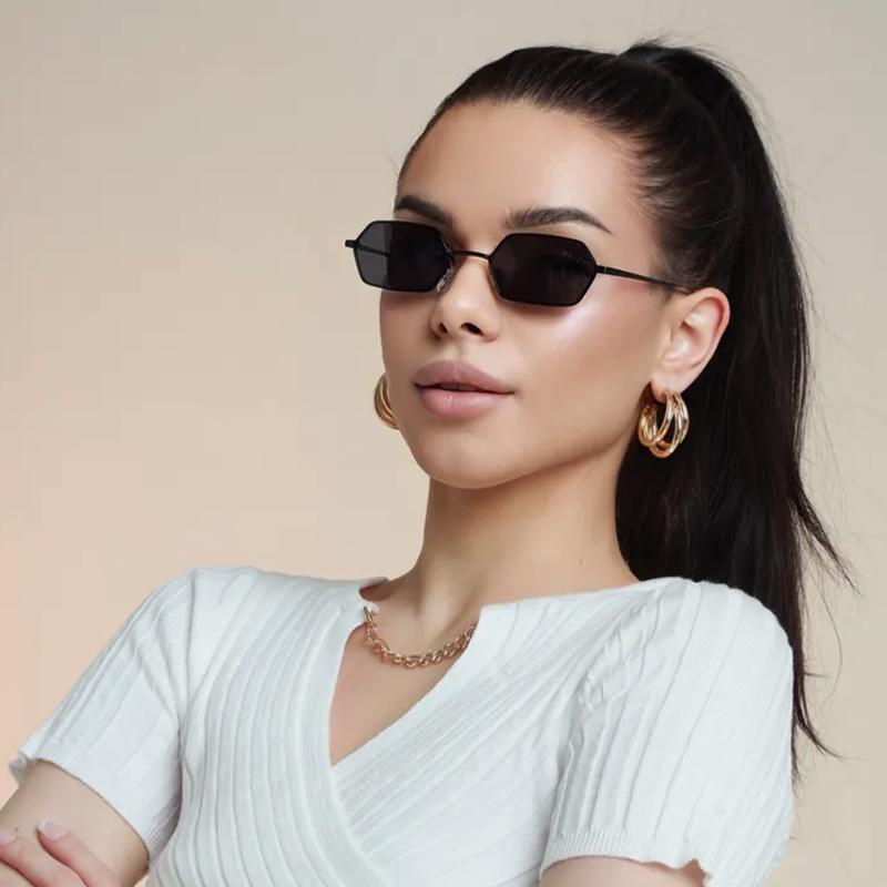 Fashionable And Individual Small-frame Sunglasses Metal Retro Square-frame Sunglasses Street Style Sunglasses 388