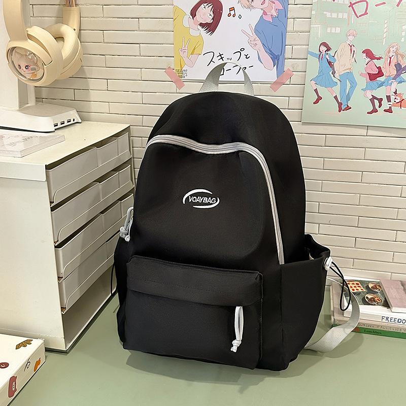 

Однотонный универсальный школьный рюкзак для женщин в корейском стиле, для студенток, с высокой внешностью, простой, повседневный, большой вместимости, новый рюкзак .