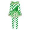 Girls Striped Jumpsuit Round Neck Long Sleeve Sequin Dance Leotard Christmas Party Wear