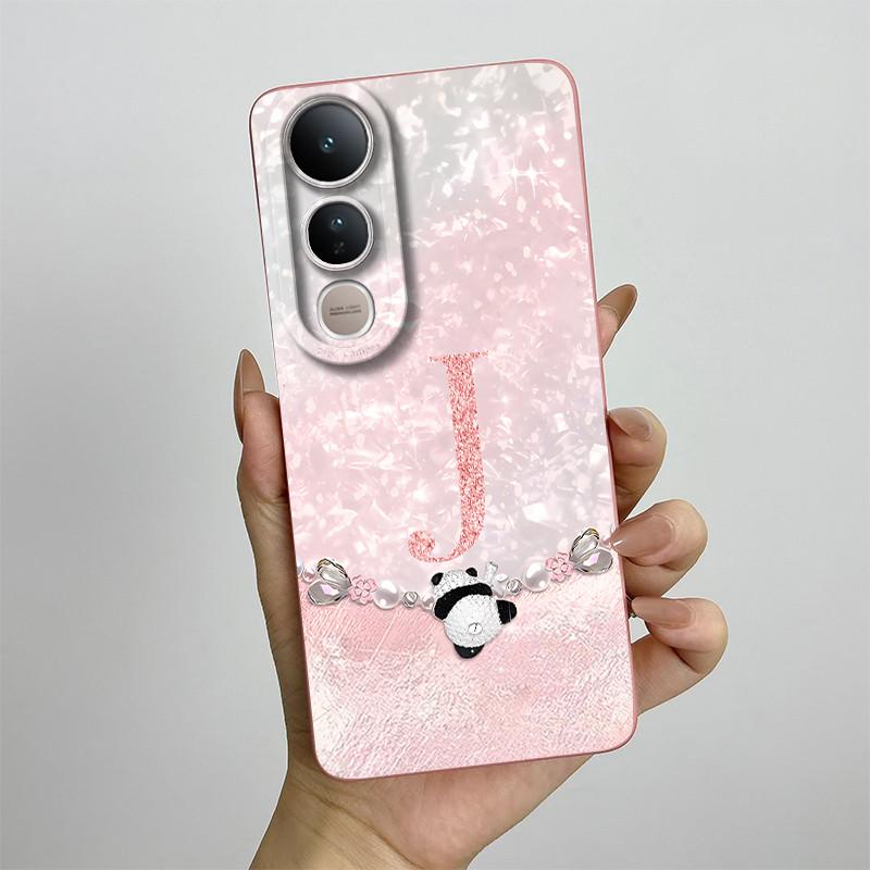 For Vivo V50 Lite Case V2441 Fashion Crown Letters Phone Shell Soft Liquid Silicone Back Cover Full Protection Shockproof Bumper