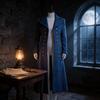 Cappotto Gotico Fantasy da Donna con Design Doppiopetto per Esibizioni sul Palco