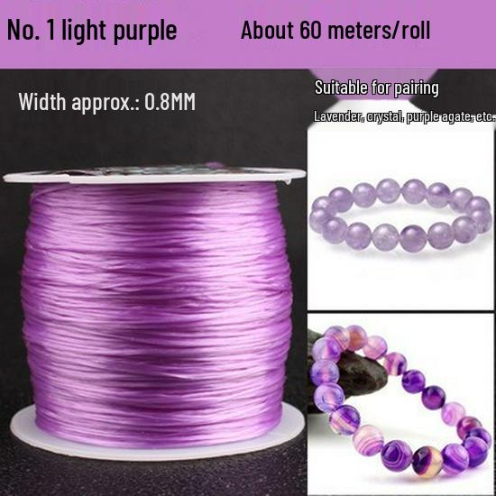 Garnet Leather Elastic Cord Bracelet for Stringing Pearls and Beads Flat Crystal Elastic Cord