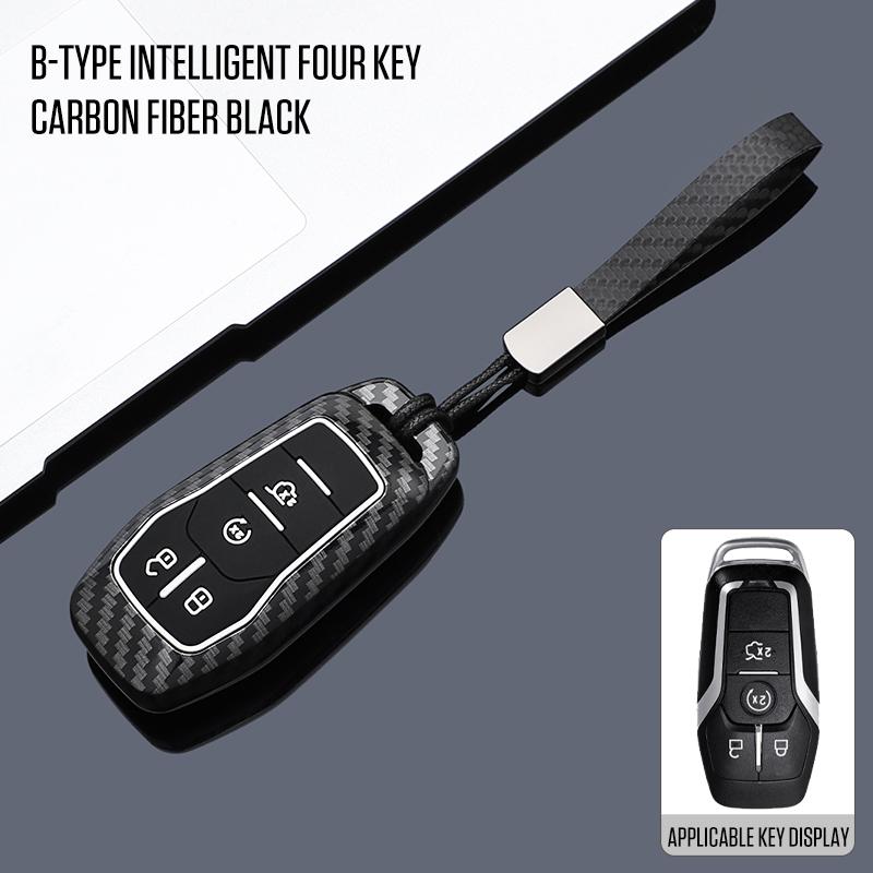 Interior Mouldings Car Key Cover Case For Ford Fusion Mondeo Mustang F-150 Explorer Edge 2015 2016 2017 2018 Car Key Protection