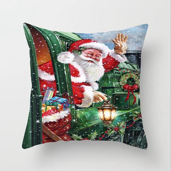 Christmas Santa Claus Pattern Pillow Cushion Cover Car Home Sofa Decoration Pillowcase