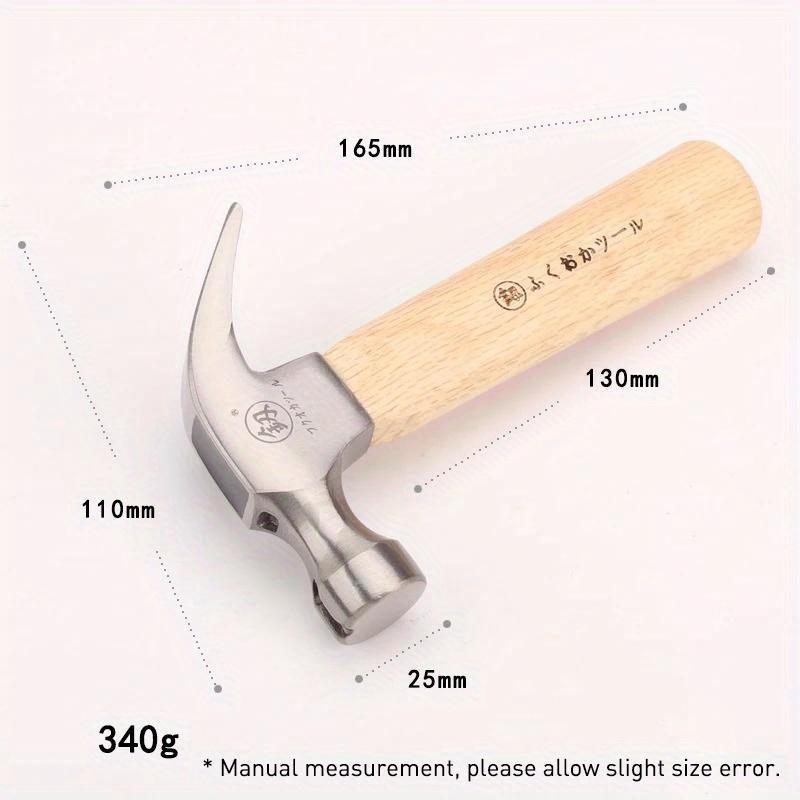 Mini Claw Hammer Household Manual Commonly Used in Woodworking Knock Out Nails Wooden Handle Small Hammer High Carbon Steel