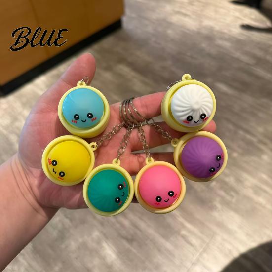 Sensory Click Toy Keychain, Steamed Bun Pendant, Portable Key Chain Stress Relief Toy, розовый