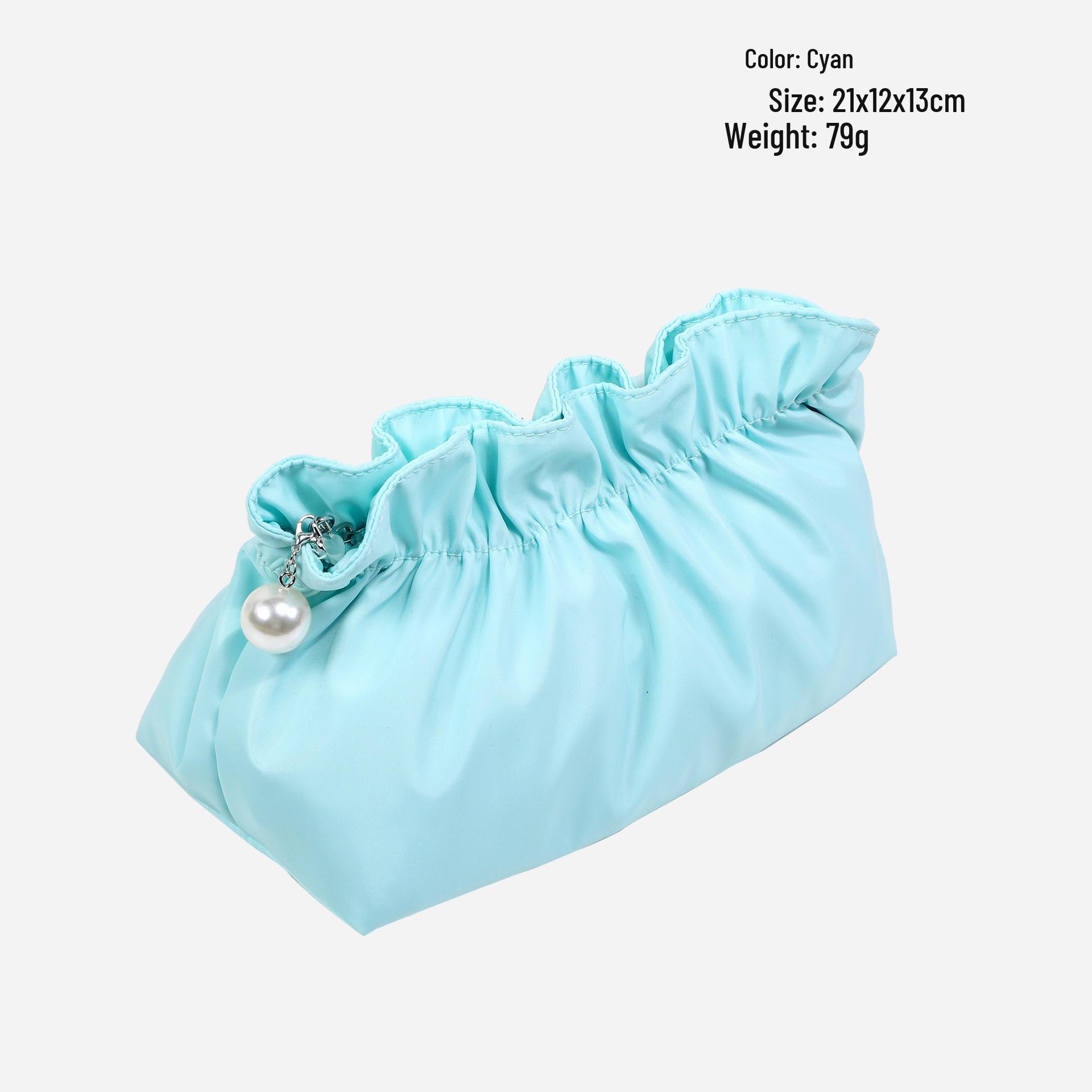

High-End Pleated Cloud Texture Makeup Bag - Portable Women s Cosmetic and Toiletry Storage Bag