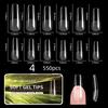 550Pcs Semi-Matte Fake Nails No Polishing Press On False Nails Medium Short Design Nail Tips Salon Home Diy Fake Nail Extension