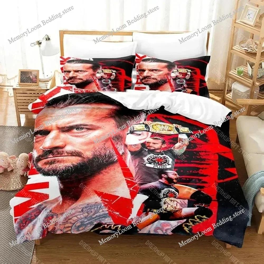 CM Punk Aew Il Migliore del Mondo Set Biancheria da Letto Copripiumino Set Letto Copripiumino Federa Piumone Taglia King Queen Ragazzi Adulti