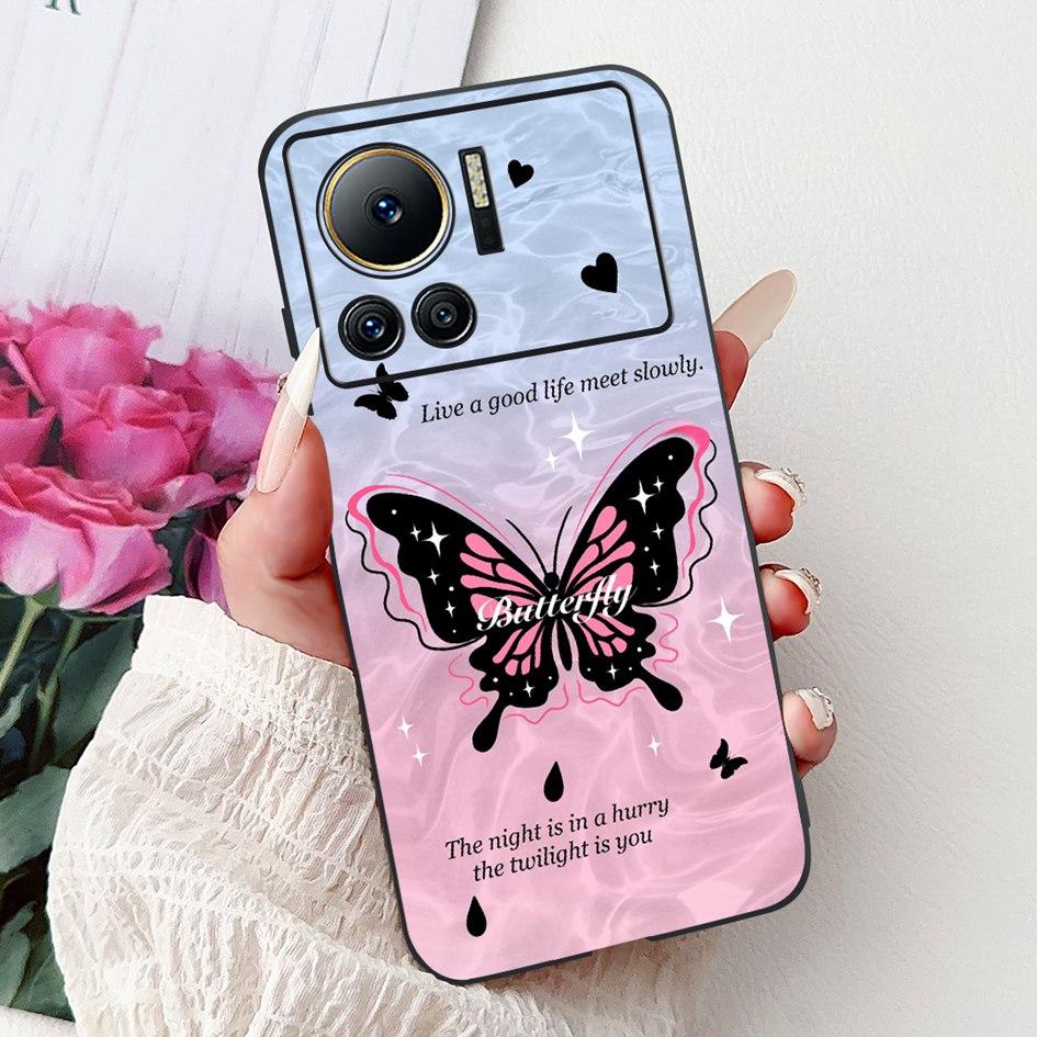 Für Infinix Note 12 VIP Hülle X672 Cover Neue Stilvolle Blume Schmetterling Weiche Silikon Handyhülle Für Infinix Note 12i X6819 Bumper