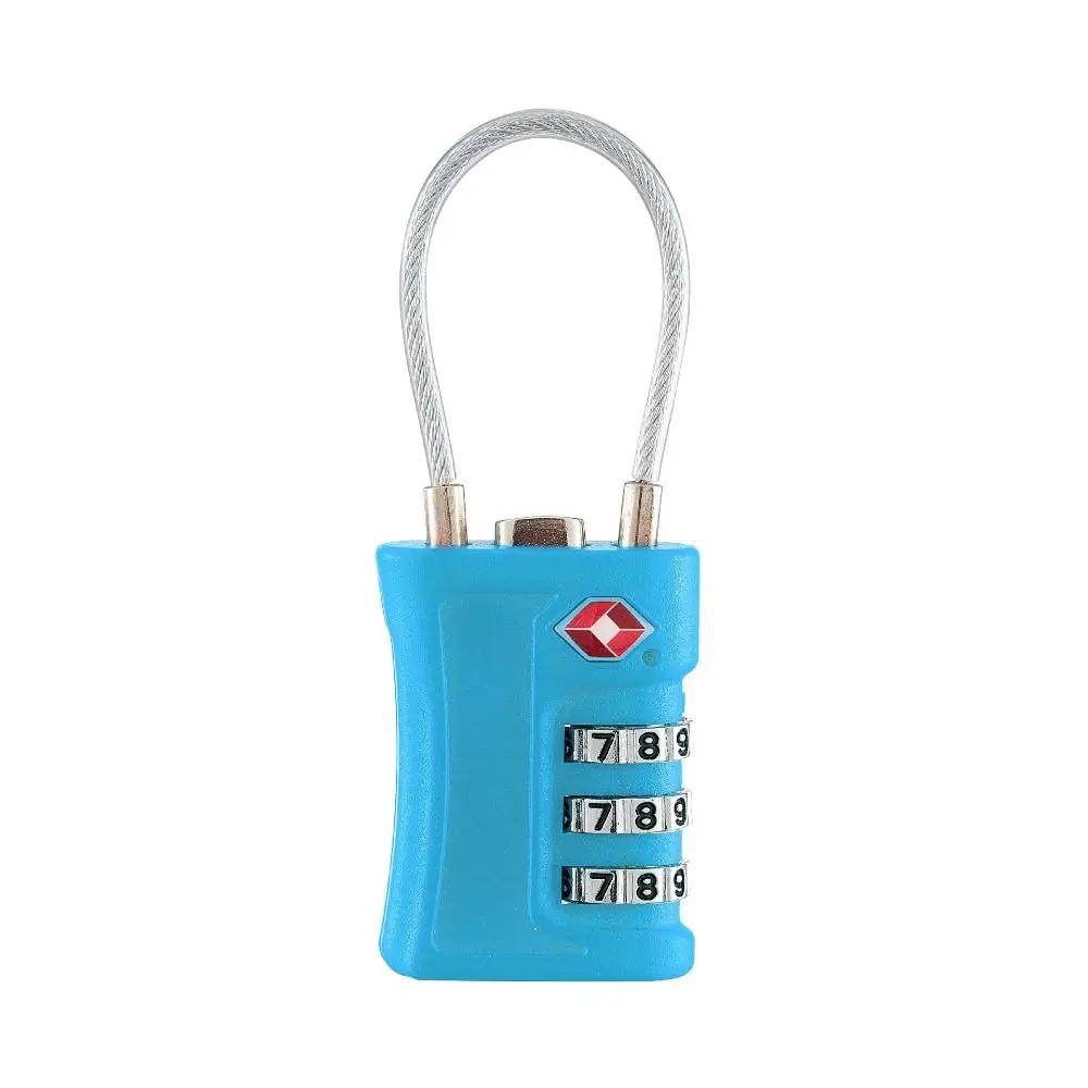 Portable TSA 3 Digit Combination Lock Anti-theft Padlock Suitcase Luggage Coded Lock Wire Rope Security Tool Cabinet Lock Travel