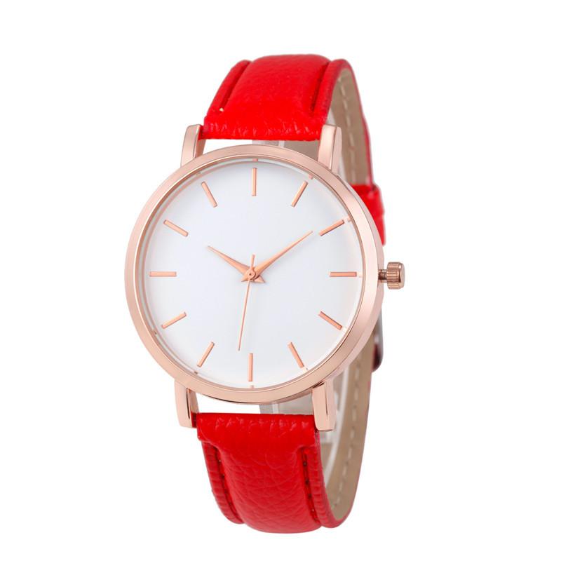Quartz Watch Simple Scale Women S Watch Student Leisure Watch Men S And Women S Watches красный