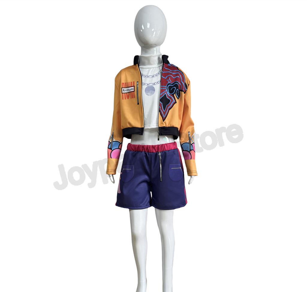 Anime K-Pop Rumi Zoey Demon Hunter Cosplay Kpop Rumi Zoey Mira Cosplay Heldress Barn Jenter Stil Barn Sceneopptredenskostymer