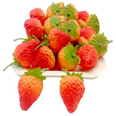 Strawberry Food Sample Model 50 Pieces Strawberry Realistic Fruit Model and S.fields.inc 3.5cm (Red White)