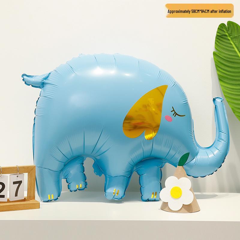 Baby Birthday & Back-to-School Cartoon Animal Balloons for Kids' Party - Giraffe & Elephant Theme