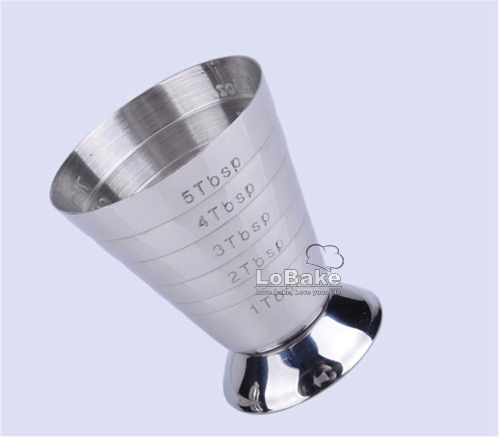 Stainless Steel Bar Wine Whisky Cocktail Wine Cups & Mugs Measuring Cup 15--75ml for Drinking Supplies
