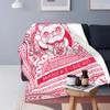 Potah na deku Maneki Neko Stamp Fleece Japan Lucky Cat Fortune Cat Super Soft Throw Deka na postel Koberec
