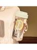 1PC transparent plastic straw leak proof sports water bottle, tea filtration, large capacity bottle with lid