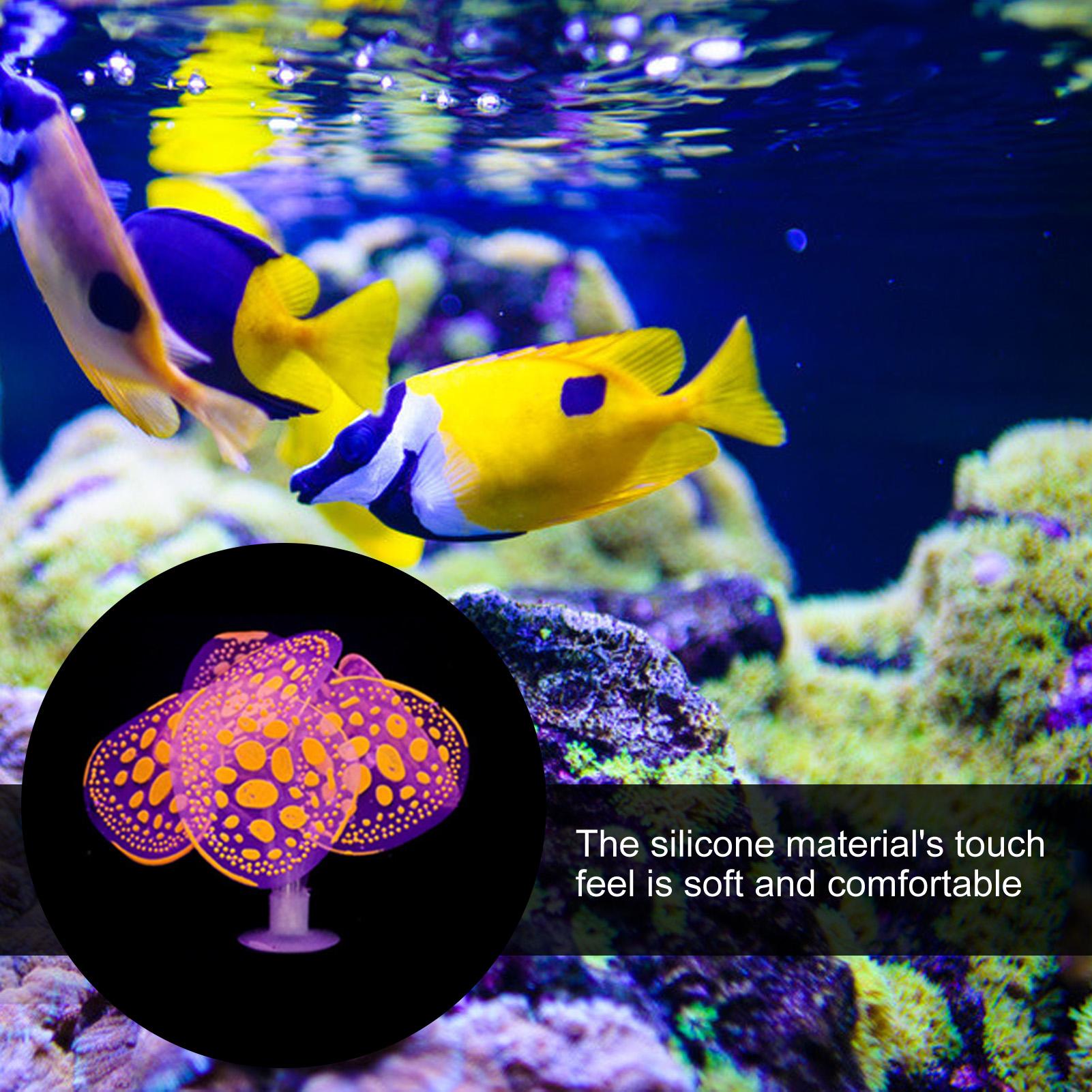 Aquarium Decorations Coral Fish   Silicone Artificial Fluorescent Plant Ornaments
