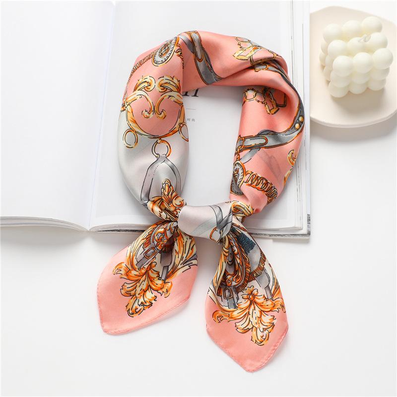 Luxury Silk Feeling Square Scarf Women Print Satin Headscarf Summer Silk Shawl Hair Band Foulard Bandana Echarpe Tie Wraps