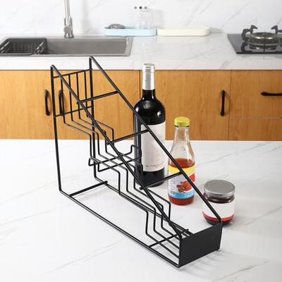 Coffee Syrup Rack Storage 4 Layers Minimalist Black Metal Drink Beer Wine Syrup Bottle Organizer Holder Display Stand Coffee Bar Kitchen Accessories
