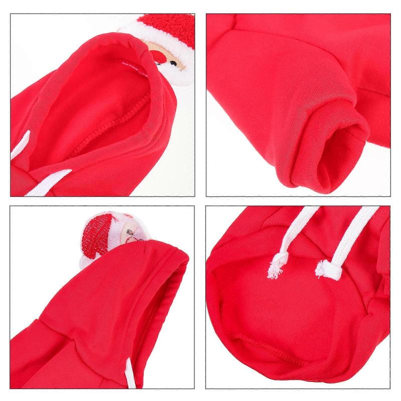 Dog Christmas Costume Dog Cosplay Clothing for Pet Use 4Pcs Red Set