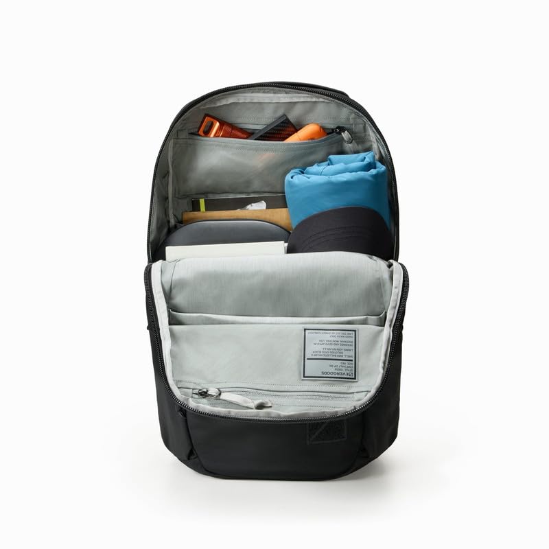 Evergoods CHZ26 Civic Half Zip 26L Solution Black Minimalist Design Backpack for Business Trips, Commuting, Daily Use, and Father's Day Gifts