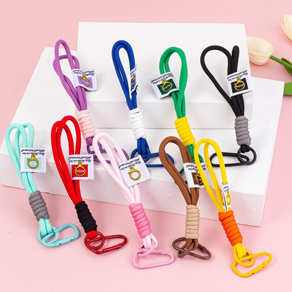 Creative Braid Rope Keychain Color Carabiner Alloy Keyring Phone Case Lanyard Backpack Pendant Accessory Unisex Hanging Jewelry