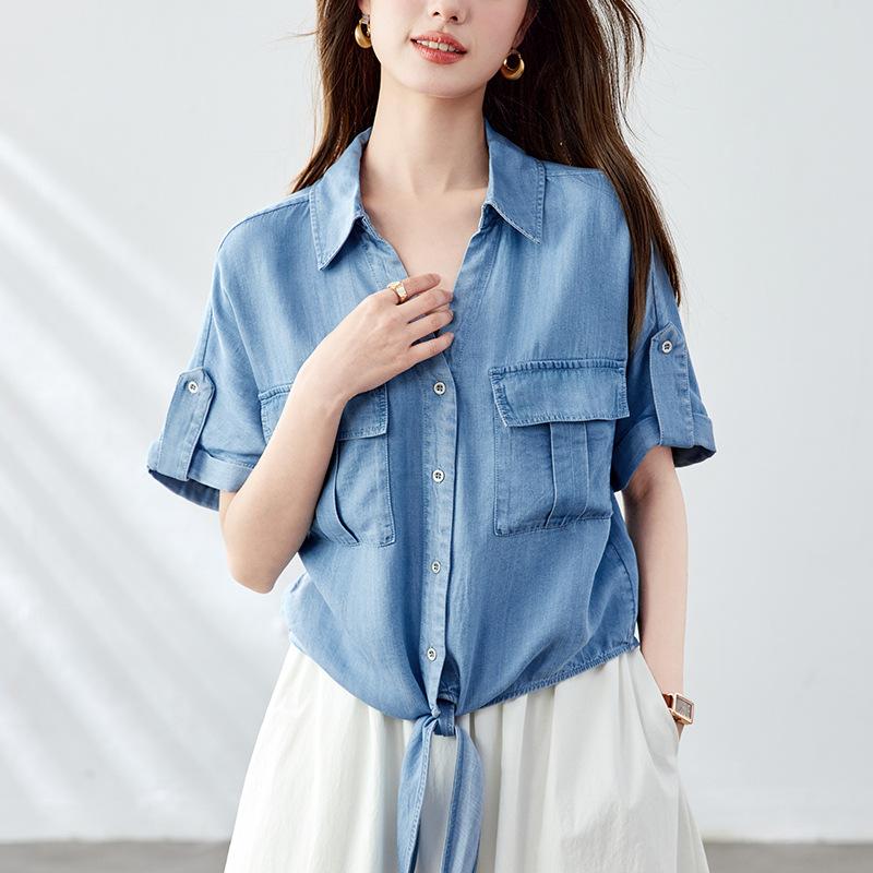 Tens Laisel Shirt for Women Short-sleeved Summer New Top Thin Casual Women's Shirt