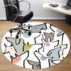 1pc Puppy Party Office Round Area Rug, Indoor Mat Suitable ForOffice, Under Office Chairs Bedroom Living Room Home Decor, Room Deco 110