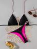 Kontrastní barva ramínka Jednobarevné tanga Sexy bikiny Dvoudílné plavky pro ženy