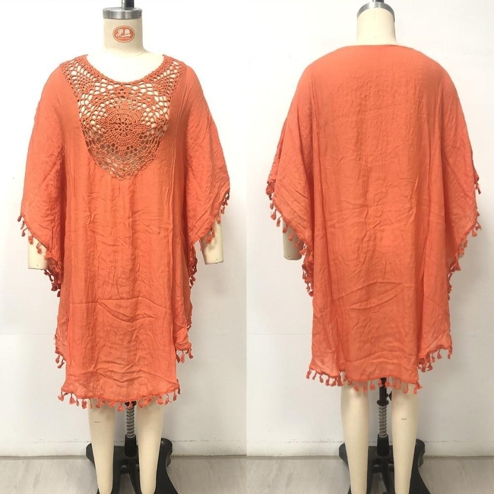 Loose Summer Sunscreen Smock Hollow Out Bikini Cover-Ups Fashion Swimsuit Cover Up Dress  for Women