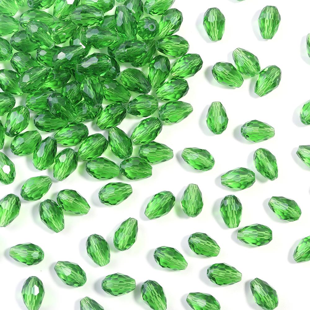 50pcs/lot 8x12mm Droplet Shaped Crystal Beads Colorful Loose Spaced Faceted Glass Beads For DIY Exquisite Bracelet Earring Gifts