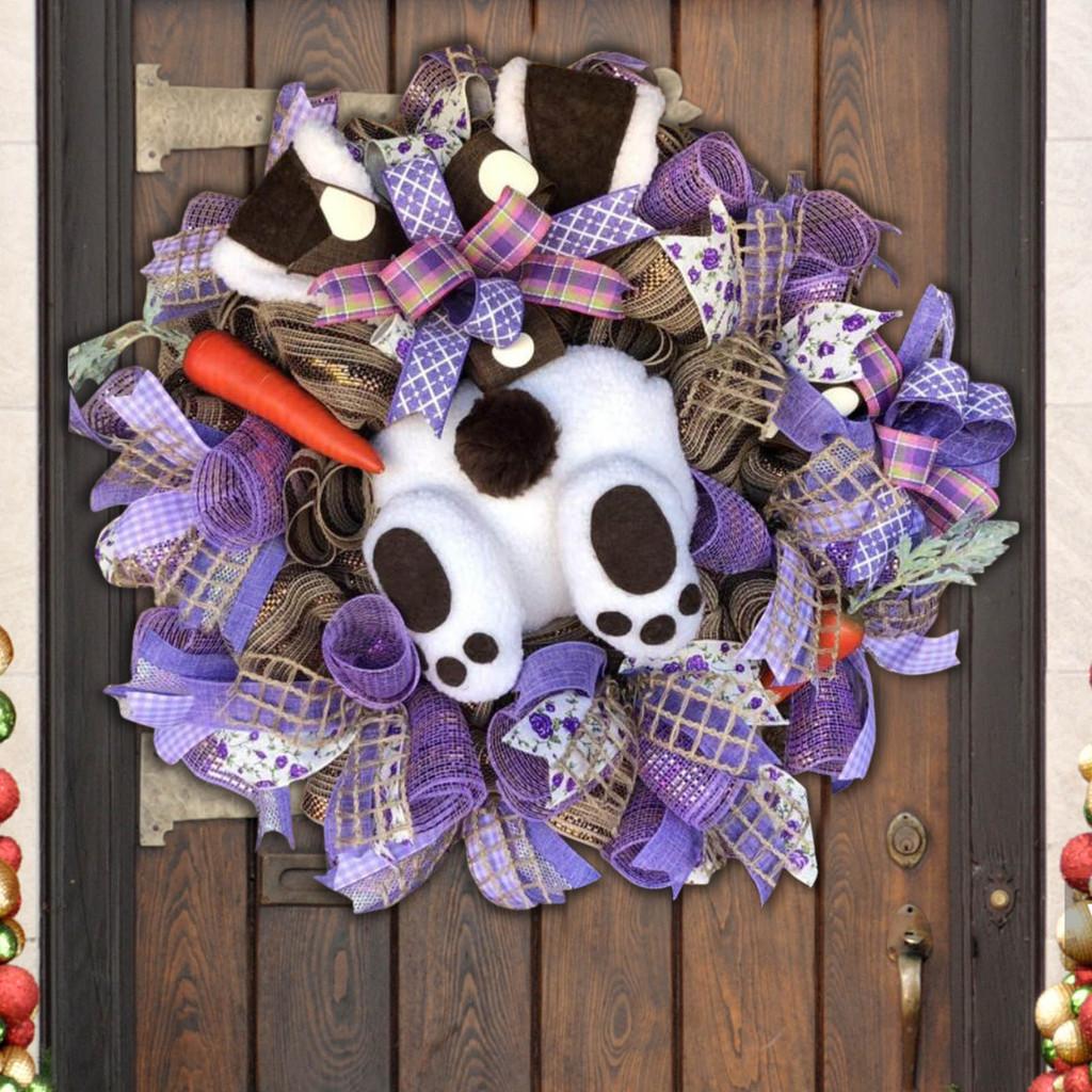 Garland Easter Rabbit Wreath Outdoor Courtyard Wall Props Decoration