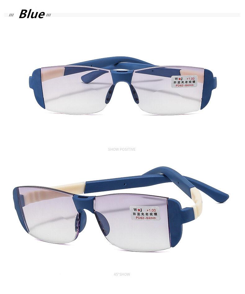 Doppelnutzungs-Lesebrille Randlos Geschnittene Kante Altersweitsichtigkeitsbrille Für Ältere Anti-Blaulicht-Brille+1.0-4.0