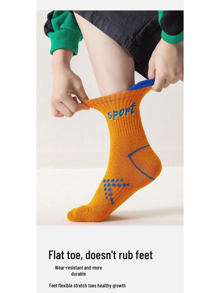 Șosete din Bumbac Până la Mijlocul Gambei pentru Băieți pentru Primăvară & Toamnă – Design cu Litere și Numere pentru Copii