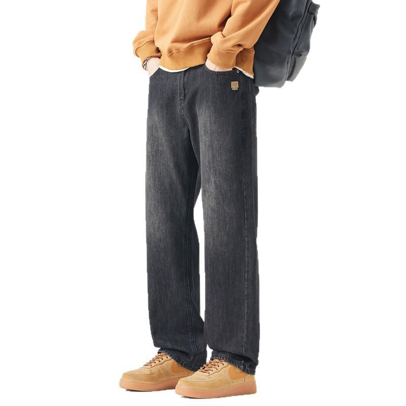 American retro trendy brand washed jeans men's spring and summer new loose wide-leg straight commuter long pants