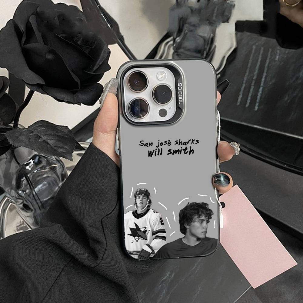 

Чехол для телефона U-San Jose Sharks для iPhone 16 17 15 14 12 13 Pro Max Черный цвет Ударопрочный чехол iPhone14Pro