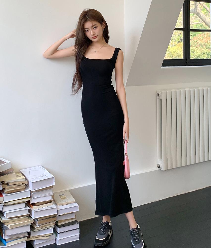 Kleid Sommer Frauen Casual Abend Strap Vestidos Elegante Dünne Kleidung Weibliche Koreanische Gestrickte Midi Kleider