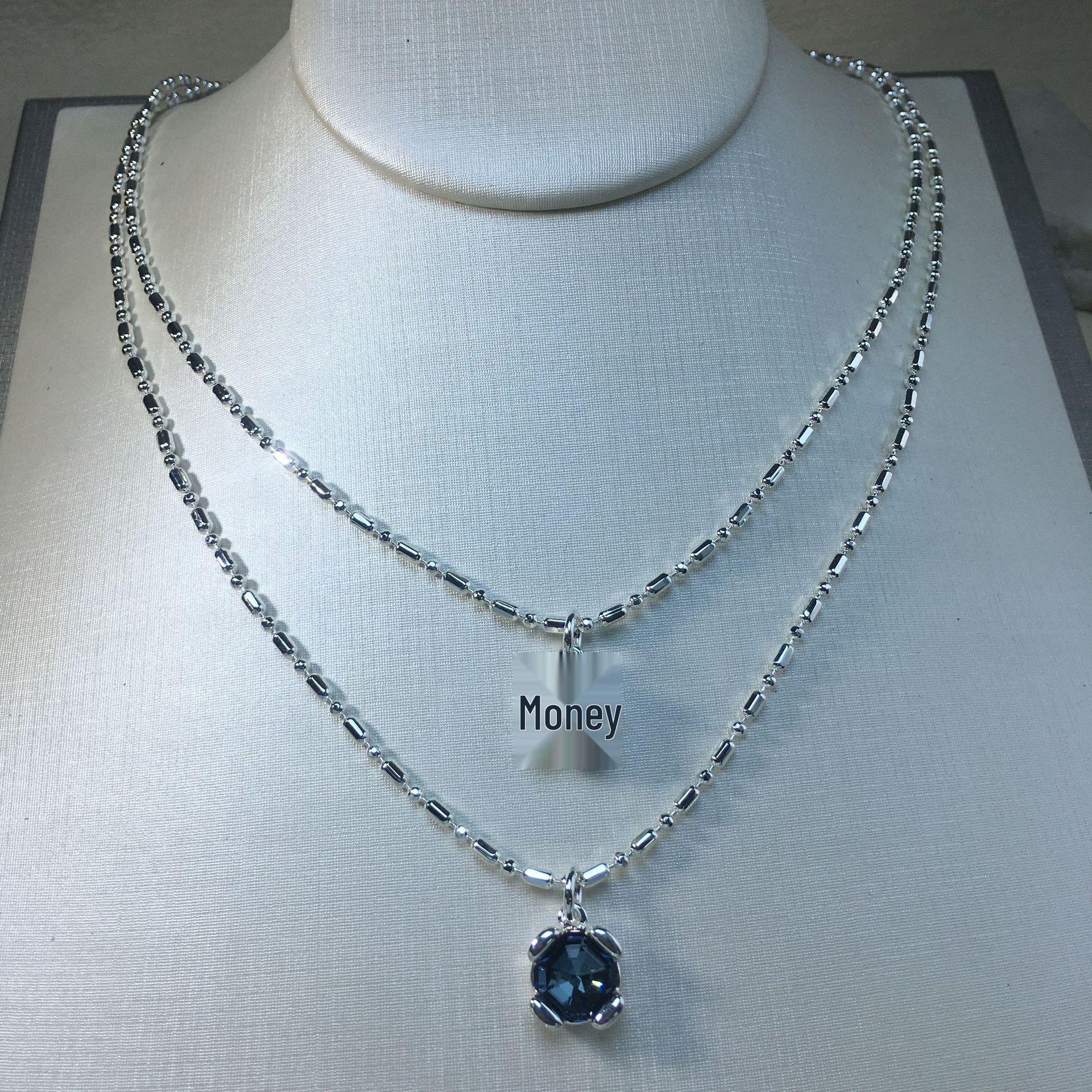 2024 UNOde50 Geometric Blue Gemstone Women s Necklace: Romantic Jewelry Gift 47cm