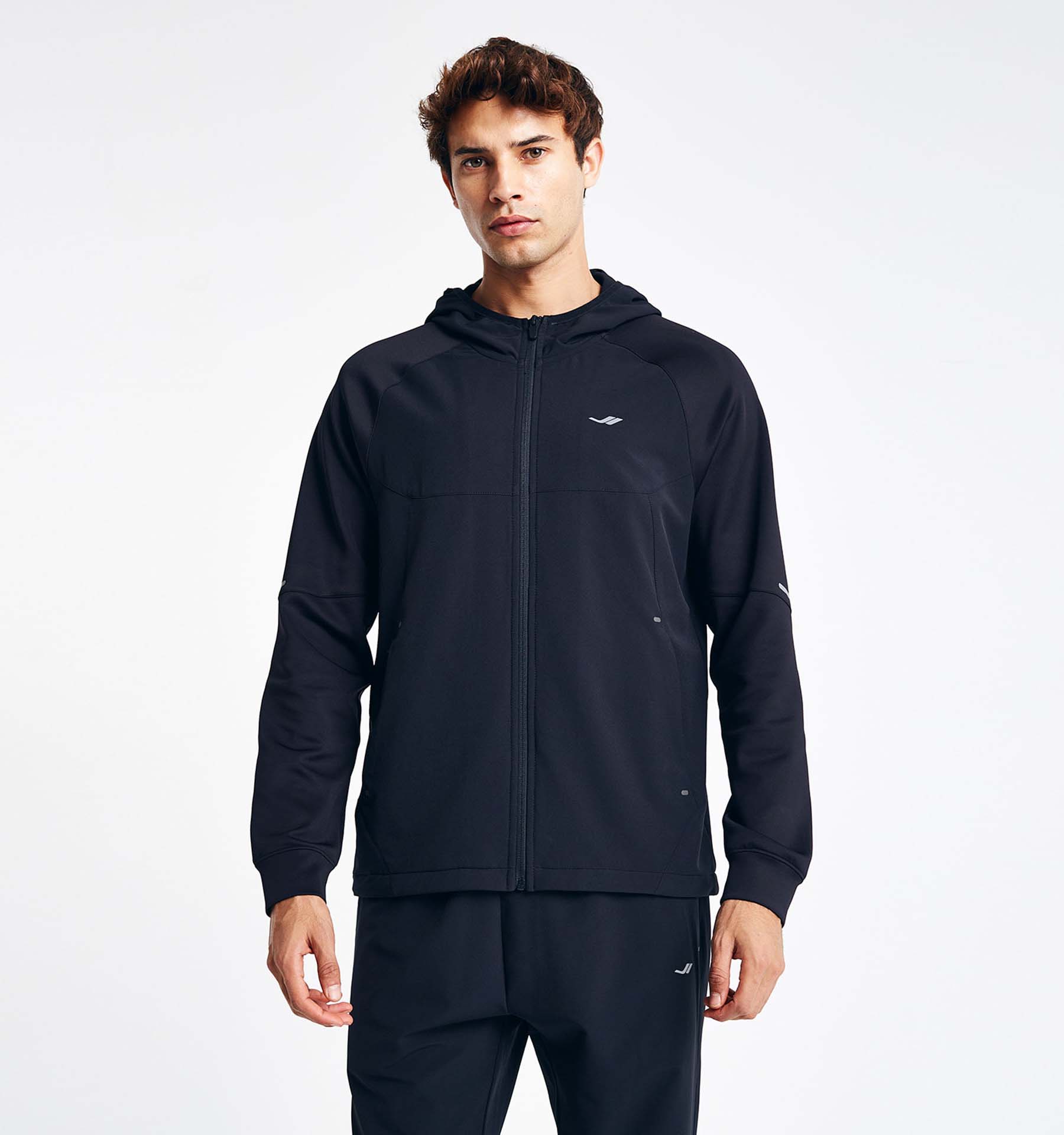 

Чоловіча толстовка з капюшоном на блискавці 24N-1115 L темно-синього кольору