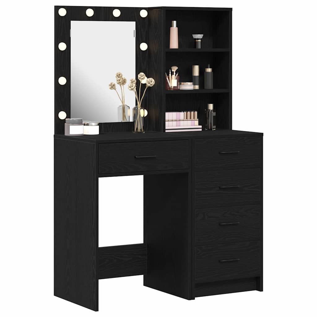 Makeup Table 2 pcs Black 50 x 41 x 135 cm Engineered Wood